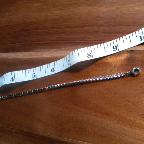 Pink Cubic Zirconia Stainless Steel Tennis Bracelet - Picture 11 of 14